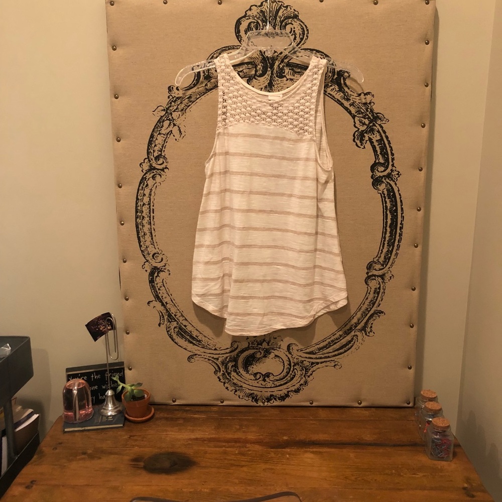 Merona Cream Colored Tank with Crochet Pattern